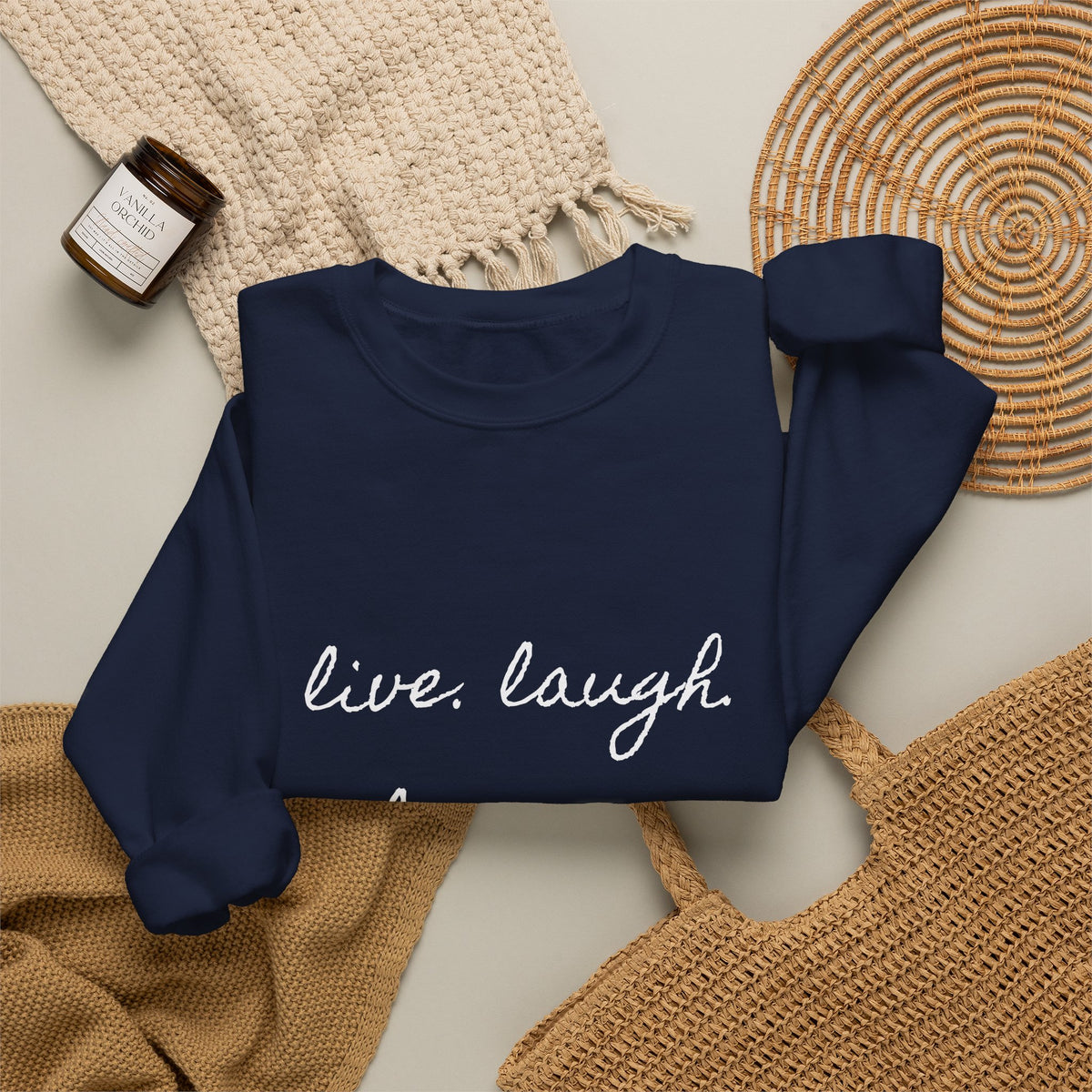 Crewneck Sweatshirt “live. laugh. lexapro.” — Sarcastic Mental Health Pullover