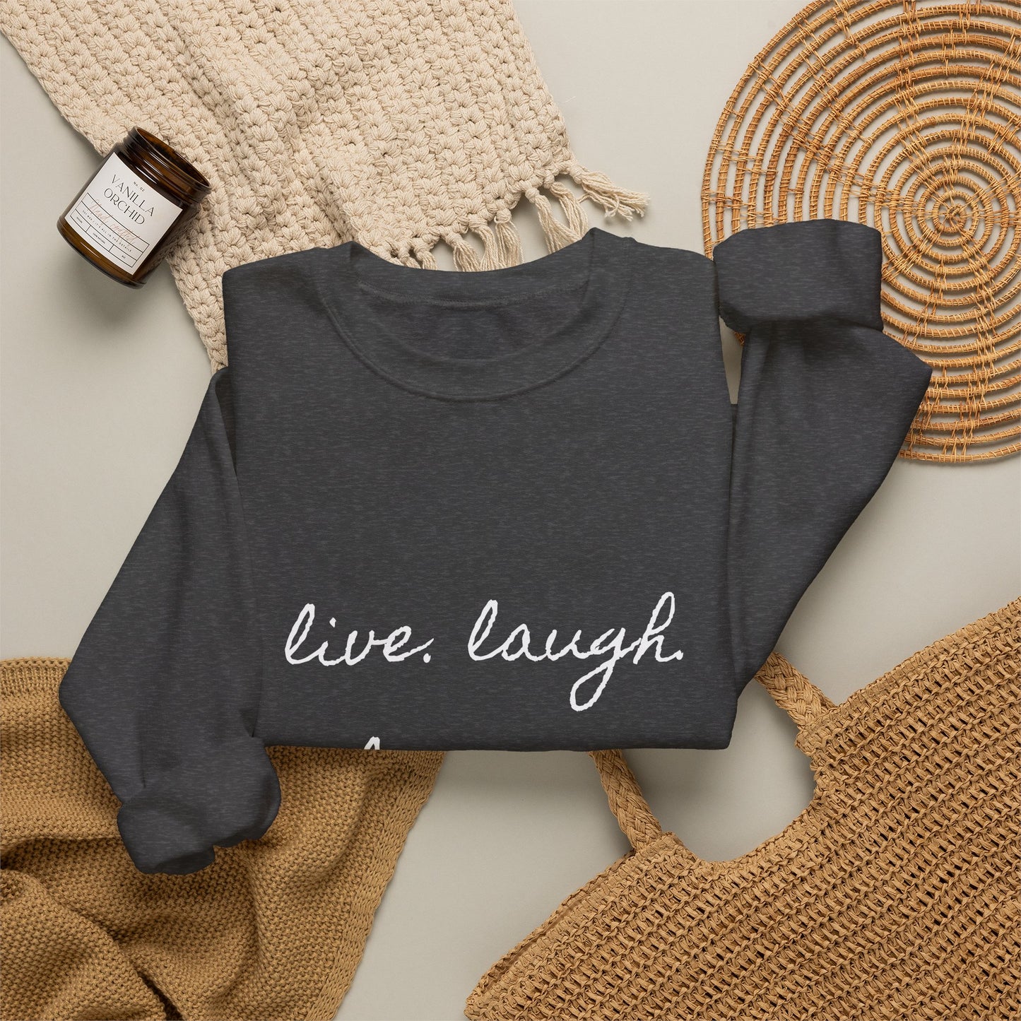 Crewneck Sweatshirt “live. laugh. lexapro.” — Sarcastic Mental Health Pullover