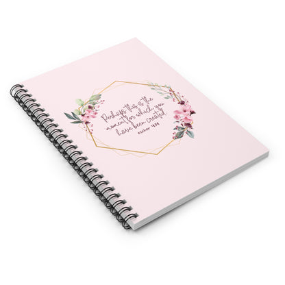 Floral Scripture Spiral Notebook — "Perhaps this is the moment" Ruled Journal