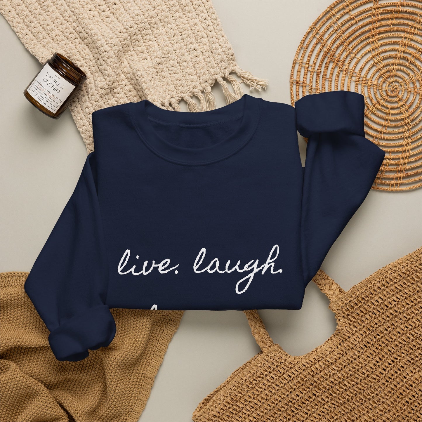 Crewneck Sweatshirt “live. laugh. lexapro.” — Sarcastic Mental Health Pullover
